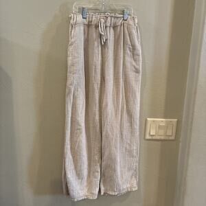 Scandal Made In Italy Women's Beige Cotton BELLS Pants Size Small Resort Vaca